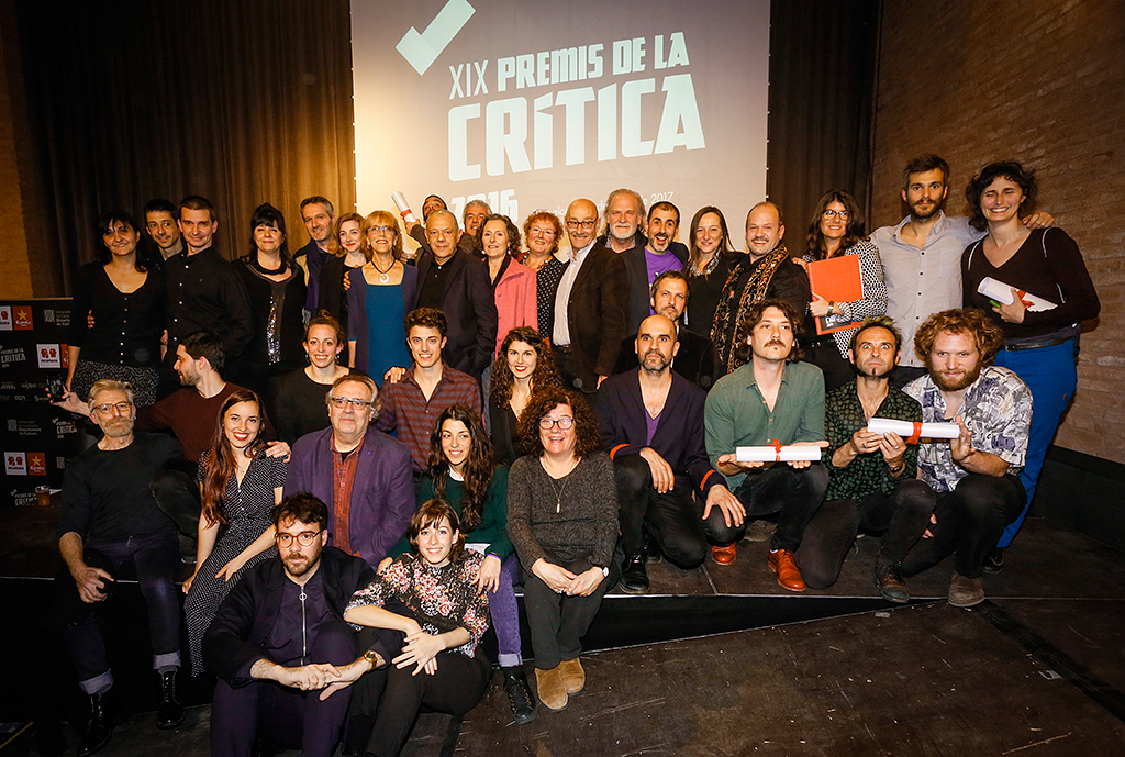 Foto de los galardonados en los Premis de la crítica 2016, Barcelona